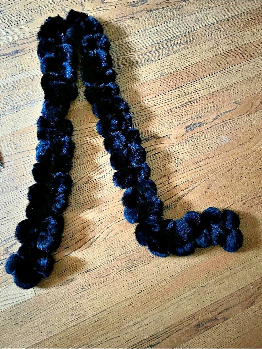 Black Faux Fur Scarf Like New